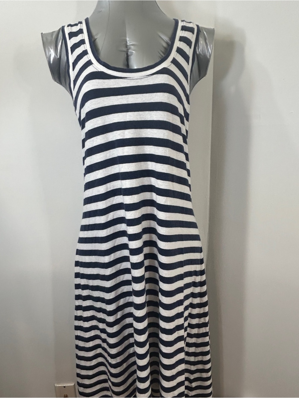 GAP Navy & White Striped Sleeveless Maxi Dress